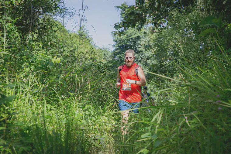 The route took the runners through forests (not pictured) and bamboo thickets (not pictured) and tall grasses (pictured).