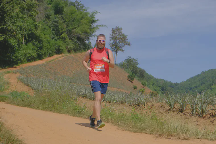 Some hours later I raced back through even more pineapple fields.