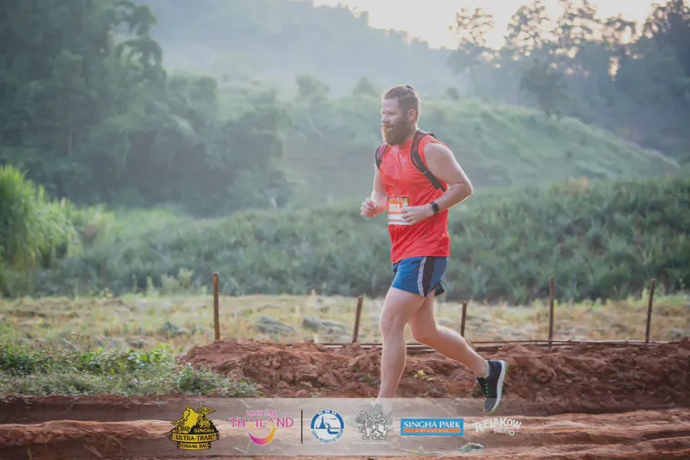 Running out of Singha Park Chiang Rai just after sunrise.